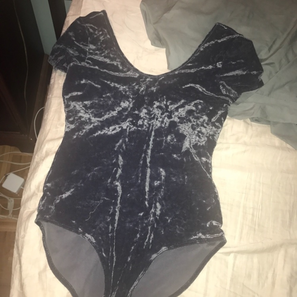 Dark Blue Velvet Bodysuit